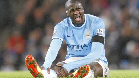 Touré Yaya, durante un partido con el Manchester City, equipo en el que estuvo entre 2010 y 2018