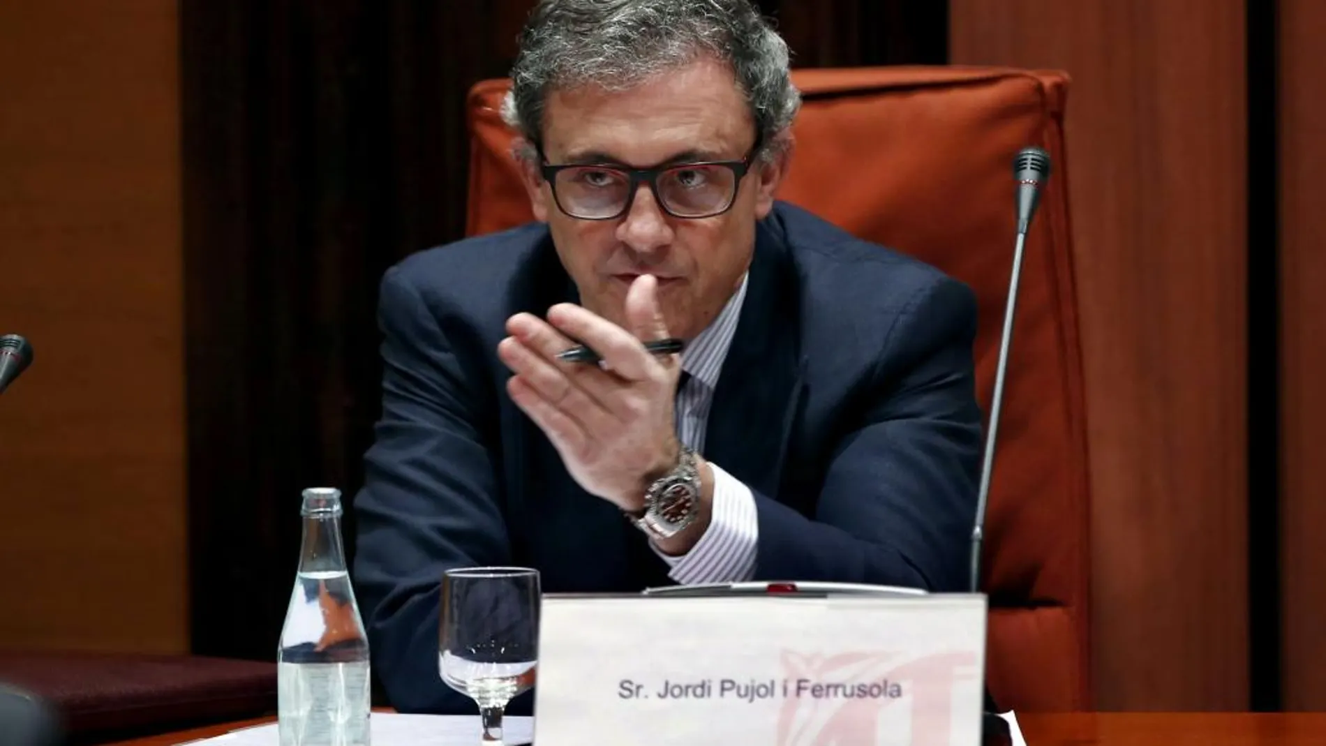 Jordi Pujol Ferrusola, hijo mayor del expresidente de la Generalitat Jordi Pujol, durante su comparecencia