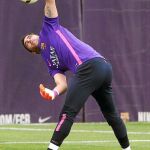 Bravo, durante el entrenamiento del Barcelona