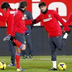 Diego Costa, en el entrenamiento de ayer del Atlético