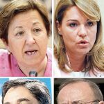 Farjas, secretaria de Estado de Sanidad; Camarero, secretaria de Asuntos Sociales: Echánez, consejero de Sanidad y Pérez-Santamarina, gerente de la Paz