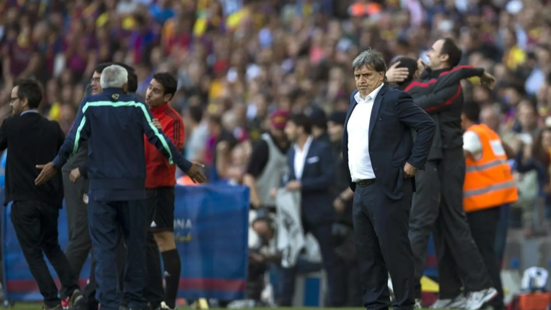 Martino, en un momento del encuentro frente al Atleti