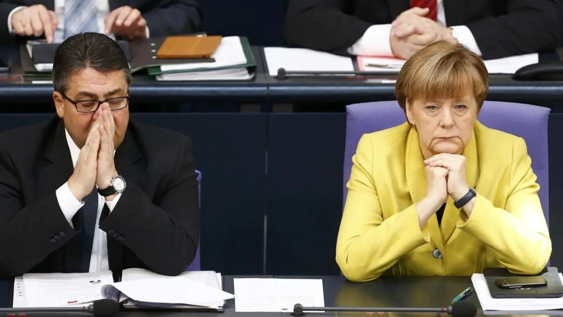 Angela Merkel y el ministro de Economía alemán Sigmar Gabriel