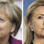 Angela Merkel y Hillary Clinton