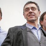 Juan Carlos Monedero ha estado arropado por los demás líderes de Podemos