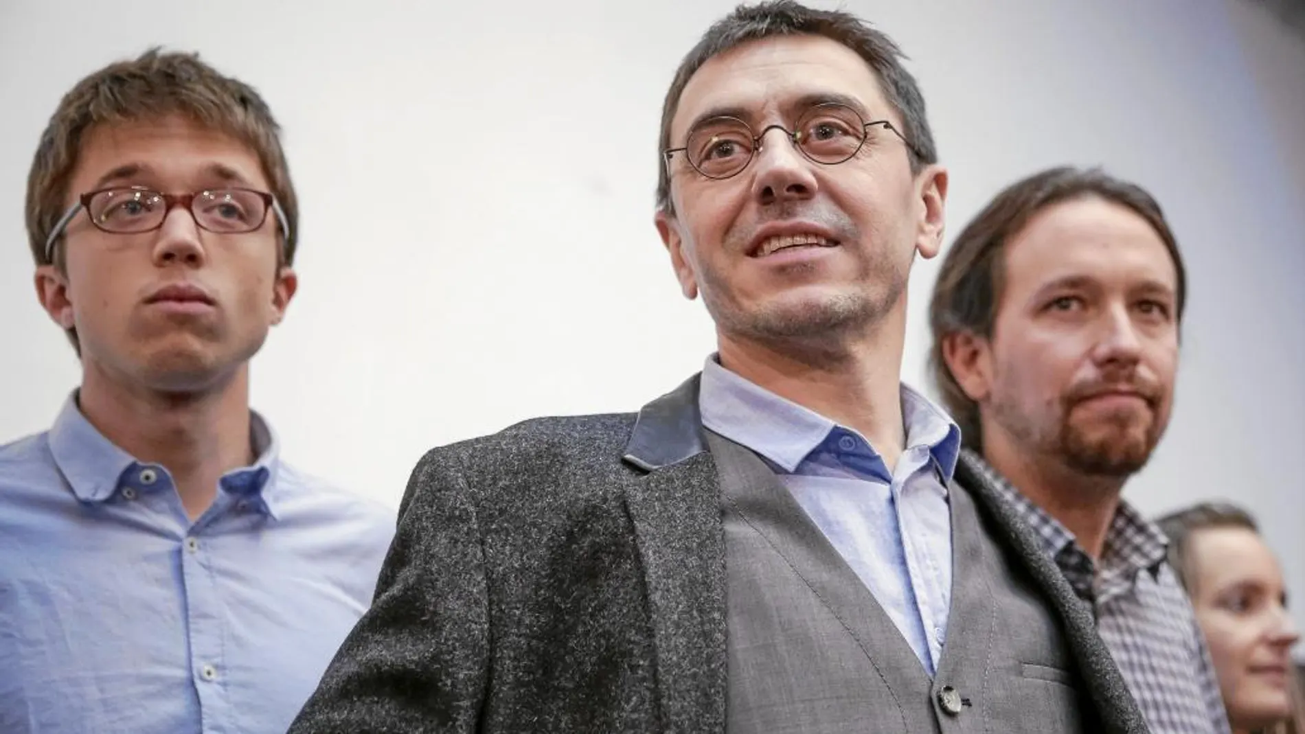 Juan Carlos Monedero ha estado arropado por los demás líderes de Podemos