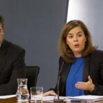 El ministro de Justicia, Rafael Catalá, y la vicepresidenta del Gobierno, Soraya Saénz de Santamaría