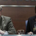El presidente de Unicaja, Braulio Medel, junto a Magdalena Álvarez, también imputada, en una imagen de archivo.