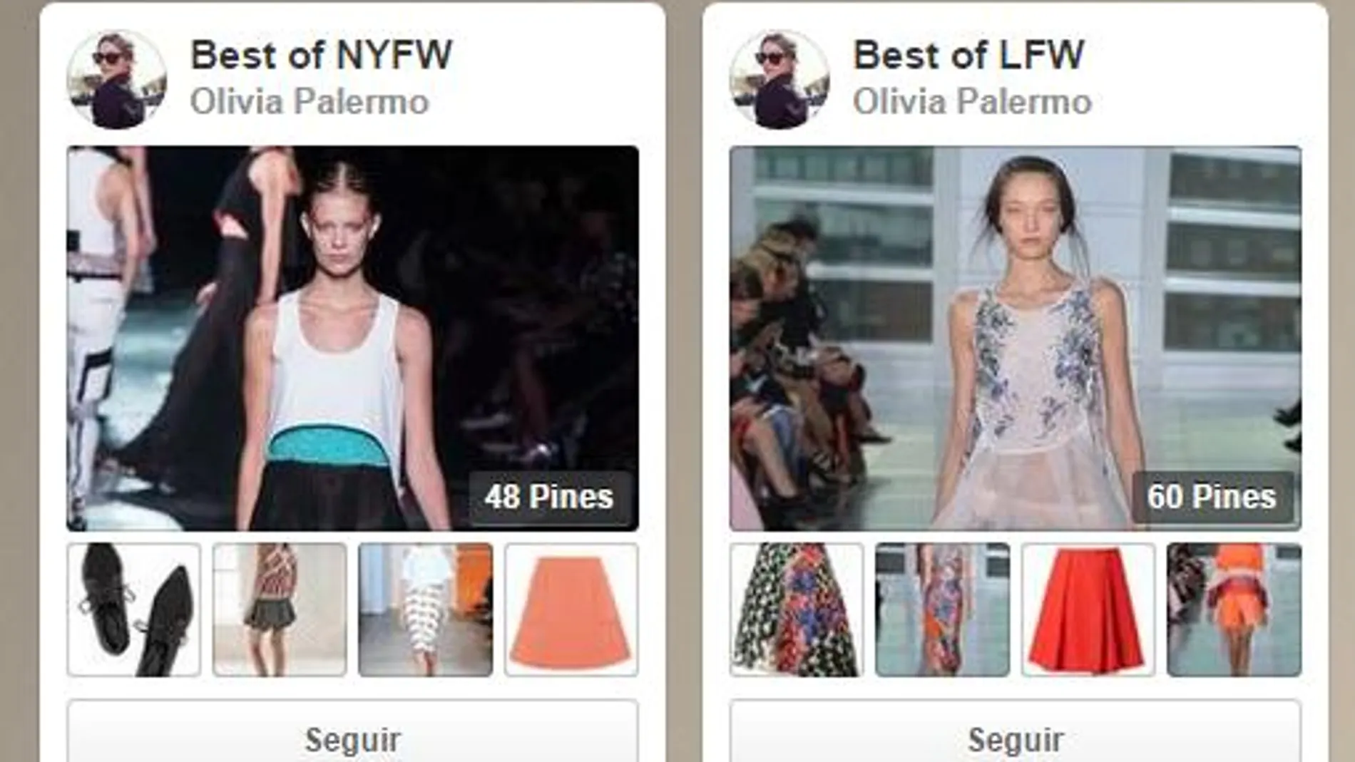 Las grandes pasarelas se viven en Pinterest