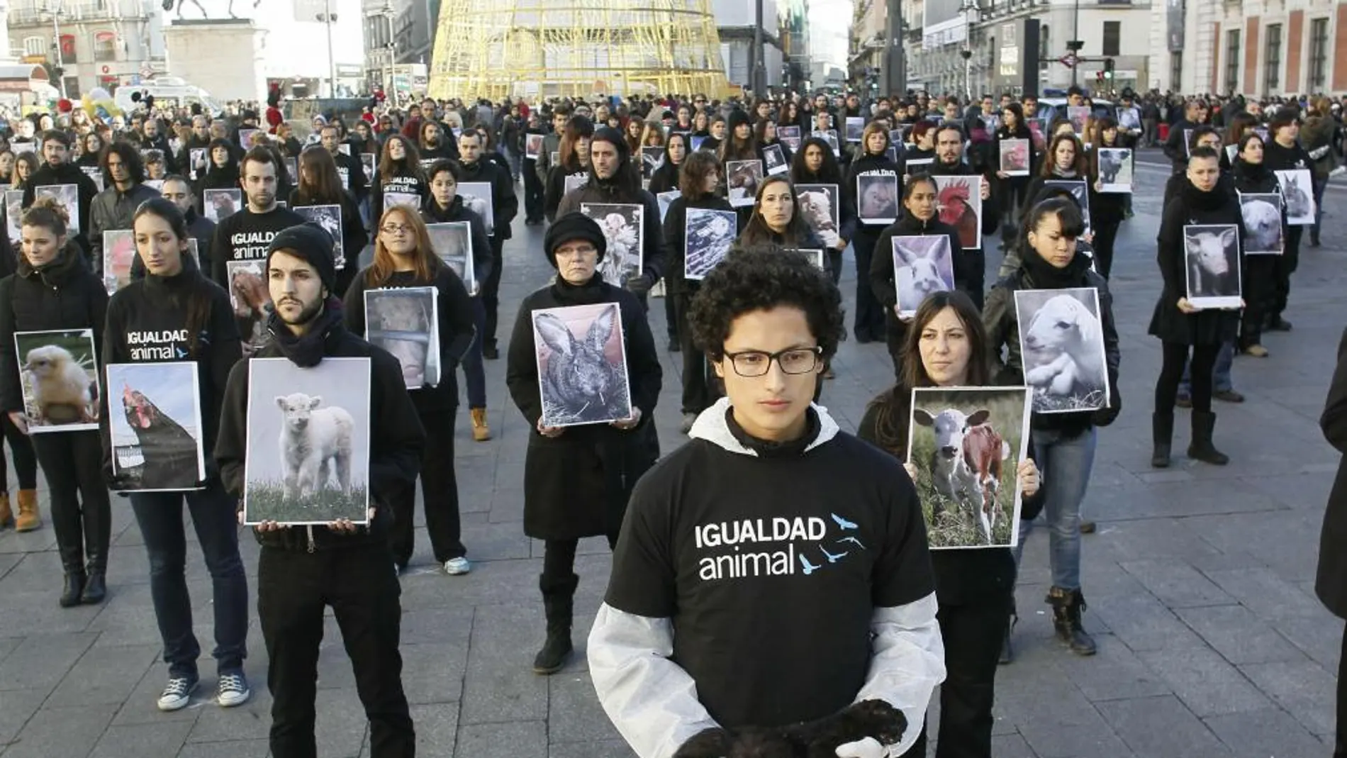 Protesta en Madrid en contra del maltrato animal