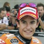 El piloto español de MotoGP Marc Marquez (Honda), tras conseguir la pole position