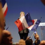 Marine Le Pen, en el acto de hoy en Lyon.