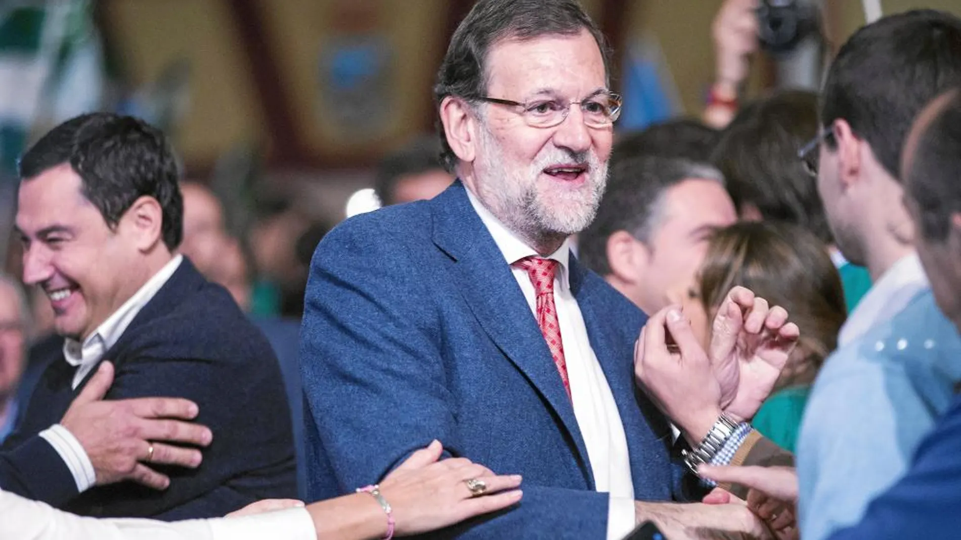 Rajoy, durante la presentación de Juan Manuel Moreno en el auditorio Príncipe de Asturias de Torremolinos