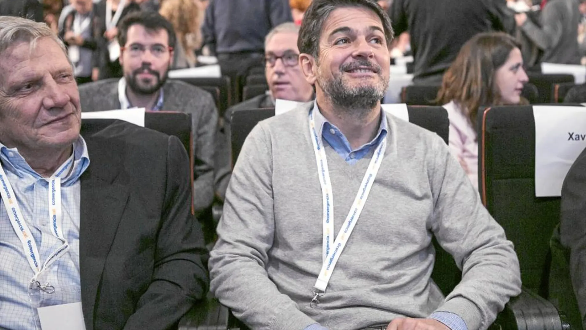 Oriol Pujol junto a Josep Maria Cullell en el acto del pasado sábado de CDC