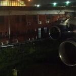 El avión de la British Airways tras chocar