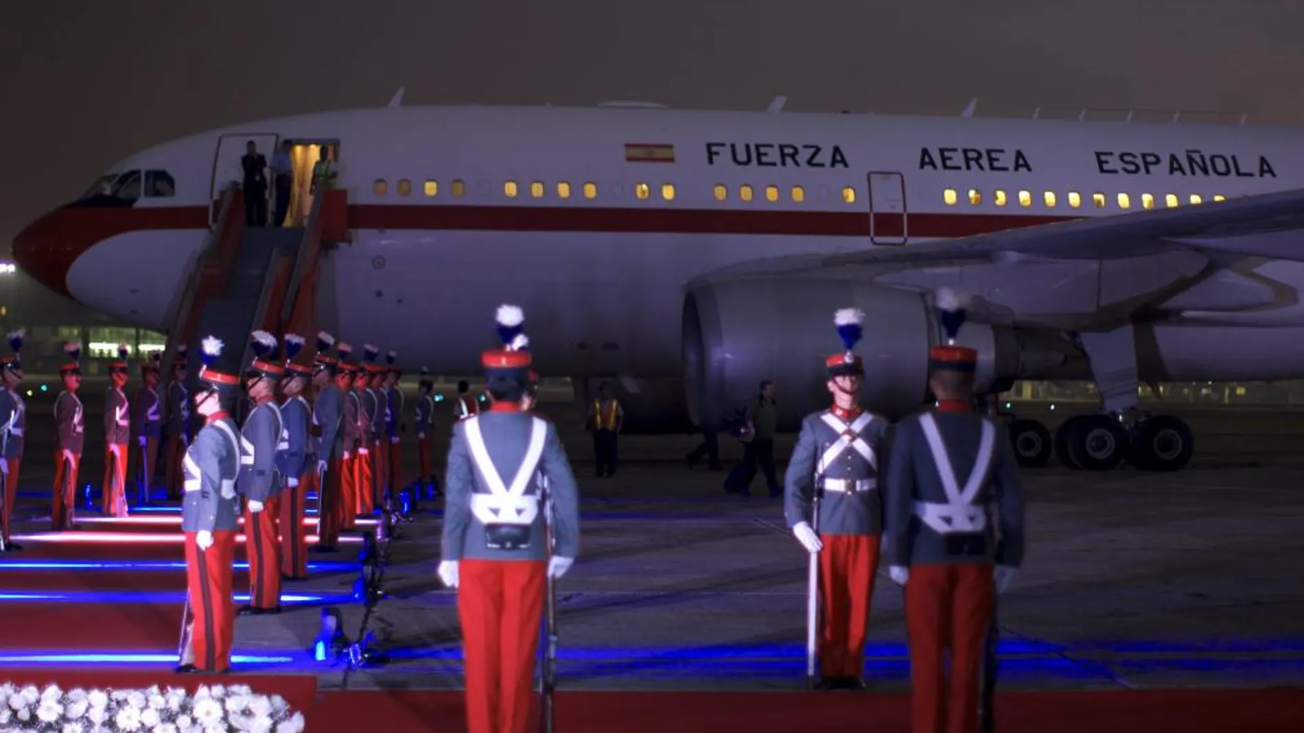 La aeronave averiada, cuando aterrizó en Guatemala