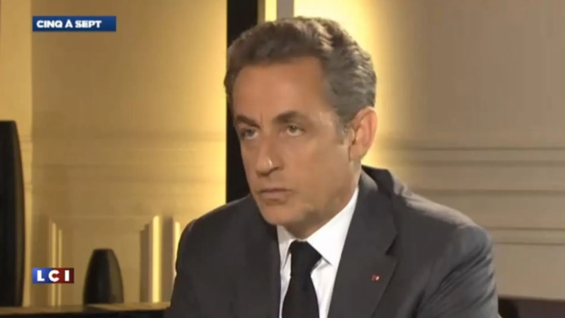 Sarkozy, durante la entrevista para TF1/Europe 1