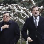 Mariano Rajoy con Durao Barroso en La Moncloa