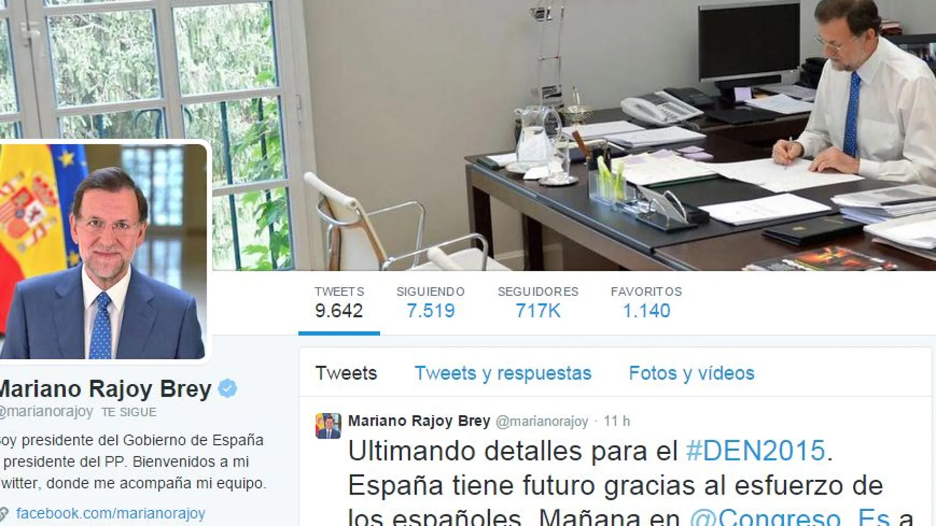 El «tuit» de Rajoy antes del debate