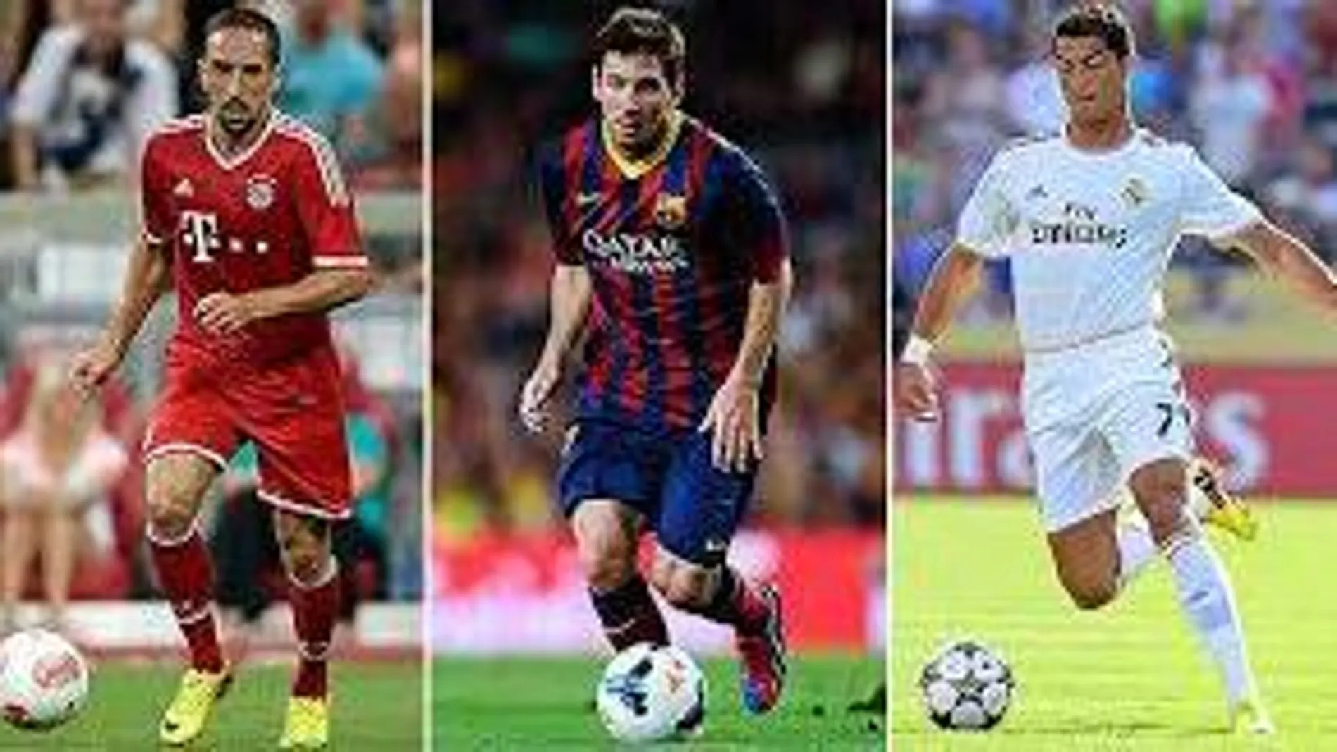 Ribery, Messi y Cristiano