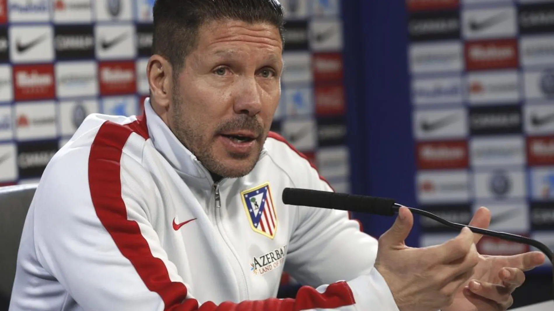 Simeone, en rueda de prensa.