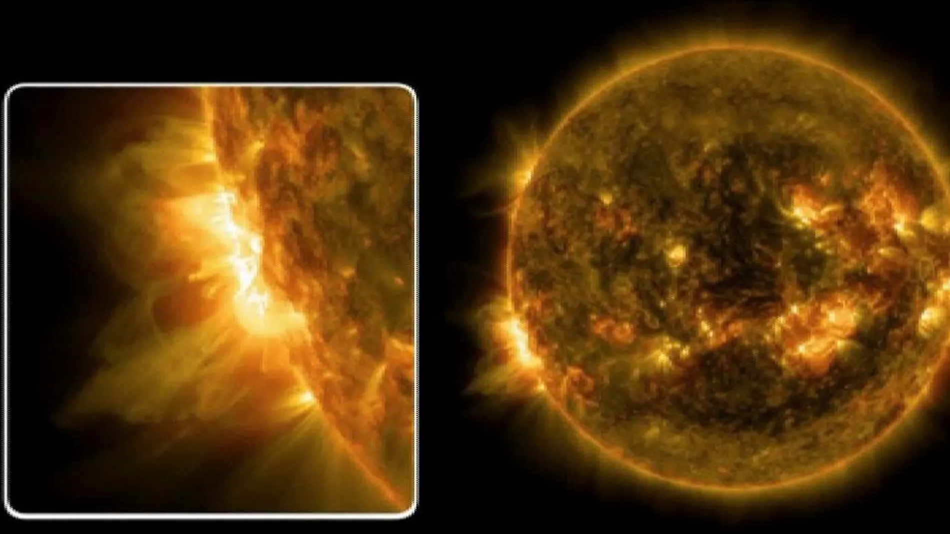La NASA muestra dos erupciones solares