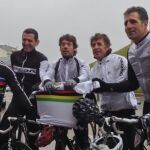 Los cinco ex ciclistas recorrieron el mismo circuito que servirá para mostrar Ponferrada al mundo