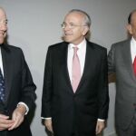Francisco González, Isidro Fainé y Emilio Botín, presidente de BBVA, la Caixa y Santander.