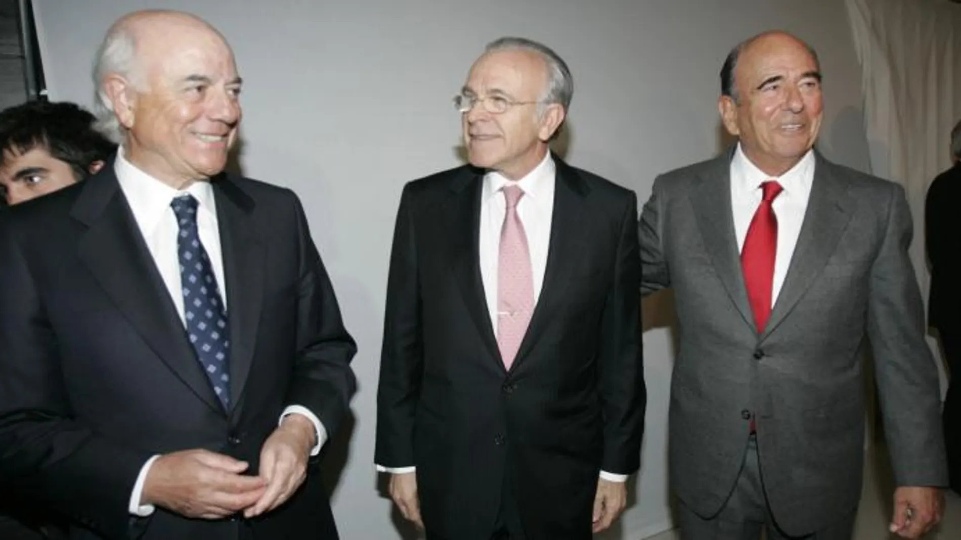 Francisco González, Isidro Fainé y Emilio Botín, presidente de BBVA, la Caixa y Santander.