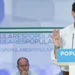 El presidente del PP andaluz, Juanma Moreno, durante su intervención en la reunión del Comité Ejecutivo Regional del PP-A