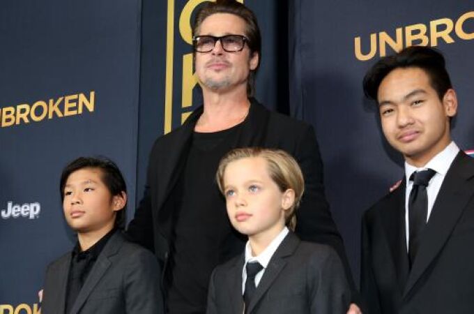 Pax Jolie-Pitt, Brad Pitt, Shiloh Jolie-Pitt y Maddox Jolie-Pitt