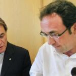 Artur Mas y Josep Rull, durante la reunión de la Ejecutiva de Convergència, la primera tras el paréntesis estival.