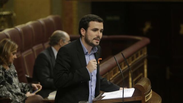 Alberto Garzón durante su intervención.