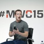 El fundador y consejero delegado de Facebook, Mark Zuckerberg, en Barcelona