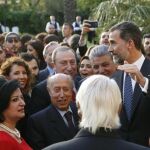 Felipe VI durante la recepción ofrecida hoy en la Residencia de la Embajada de España del Líbano a la colectividad española en el país.
