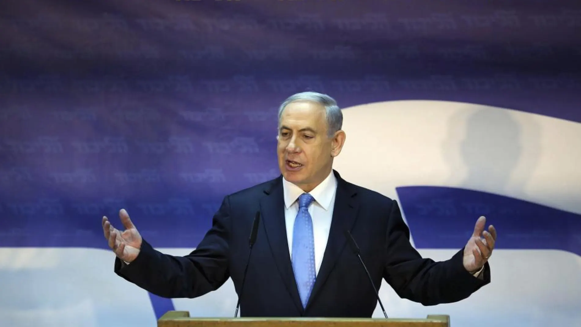El primer ministro israelí Benjamin Netanyahu ofrece un discruso hoy jueves 1 de enero de 2015.