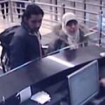 Captura de vídeo que muestra una imagen de Hayat Boumeddiene, buscada por la policía por su supuesta complicidad en los ataques de París, en el aeropuerto Sabiha Gokcen en Estambul.