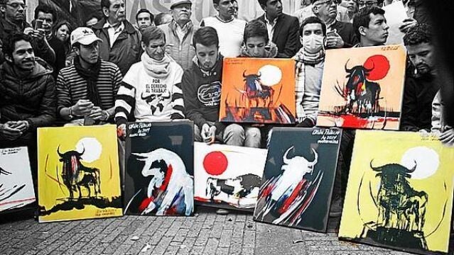 Imagen de los cuadros que regaló Pío Uribe a los novilleros