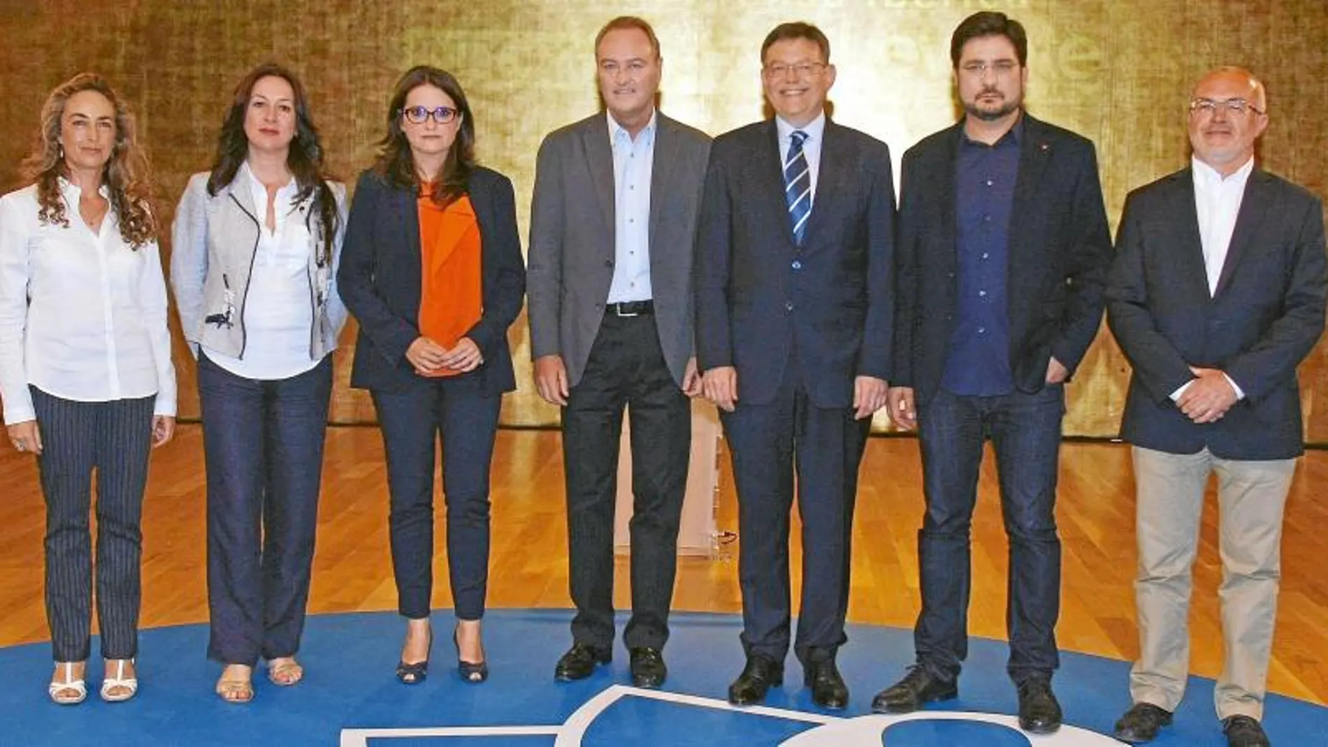 Punset (C’S), Andújar (UpyD), Oltra (Compromís), Fabra (PP), Puig (PSPV), Blanco (EU), Montiel (Podemos )