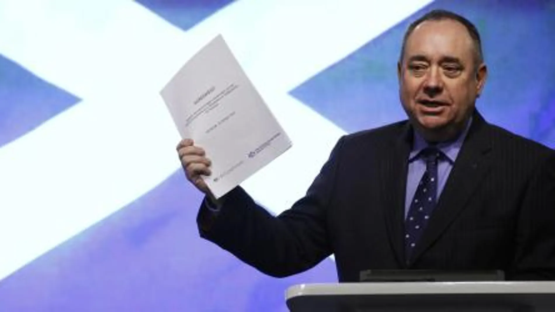 Imagen del primer ministro escocés, Alex Salmond, defensor de la independencia.