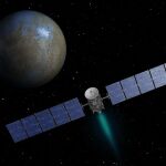 Recreación artística de la llegada de la sonda Dawn a Ceres, realizada por las NASA