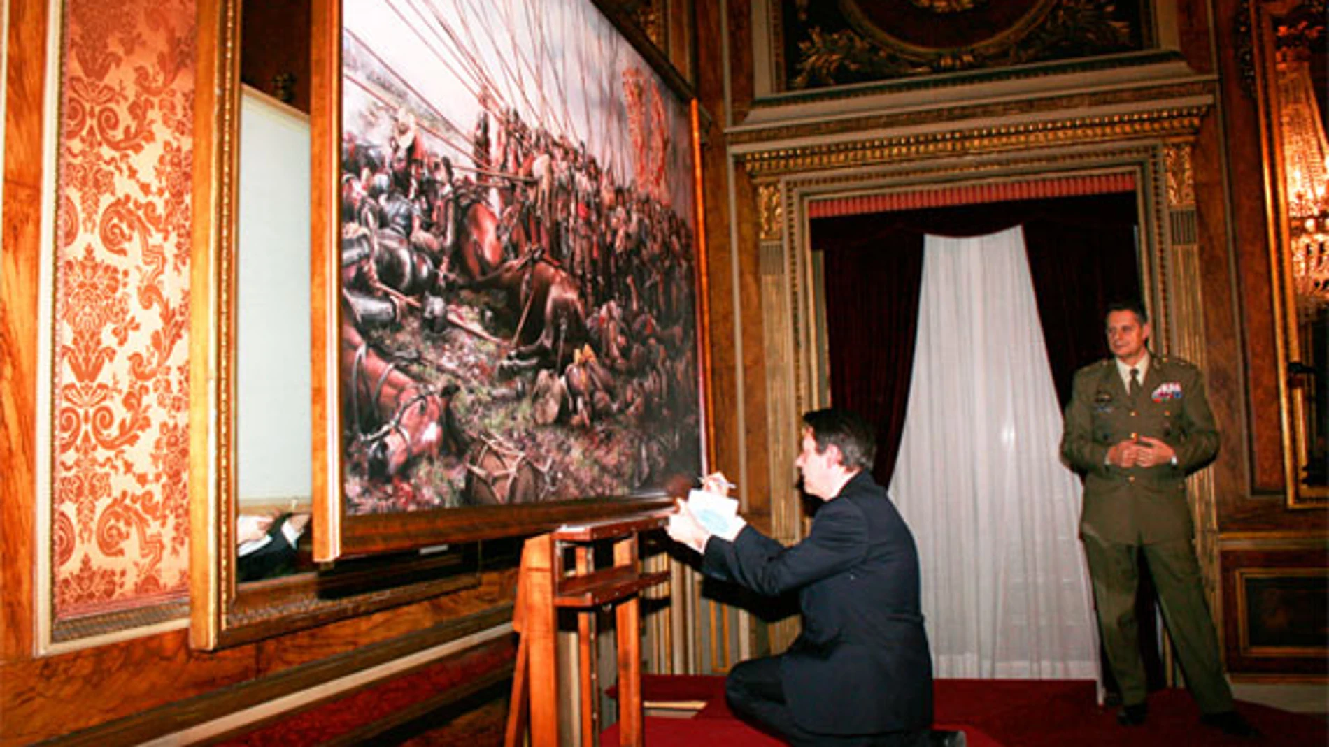 Firma del pintor en el Palacio de Capitanía