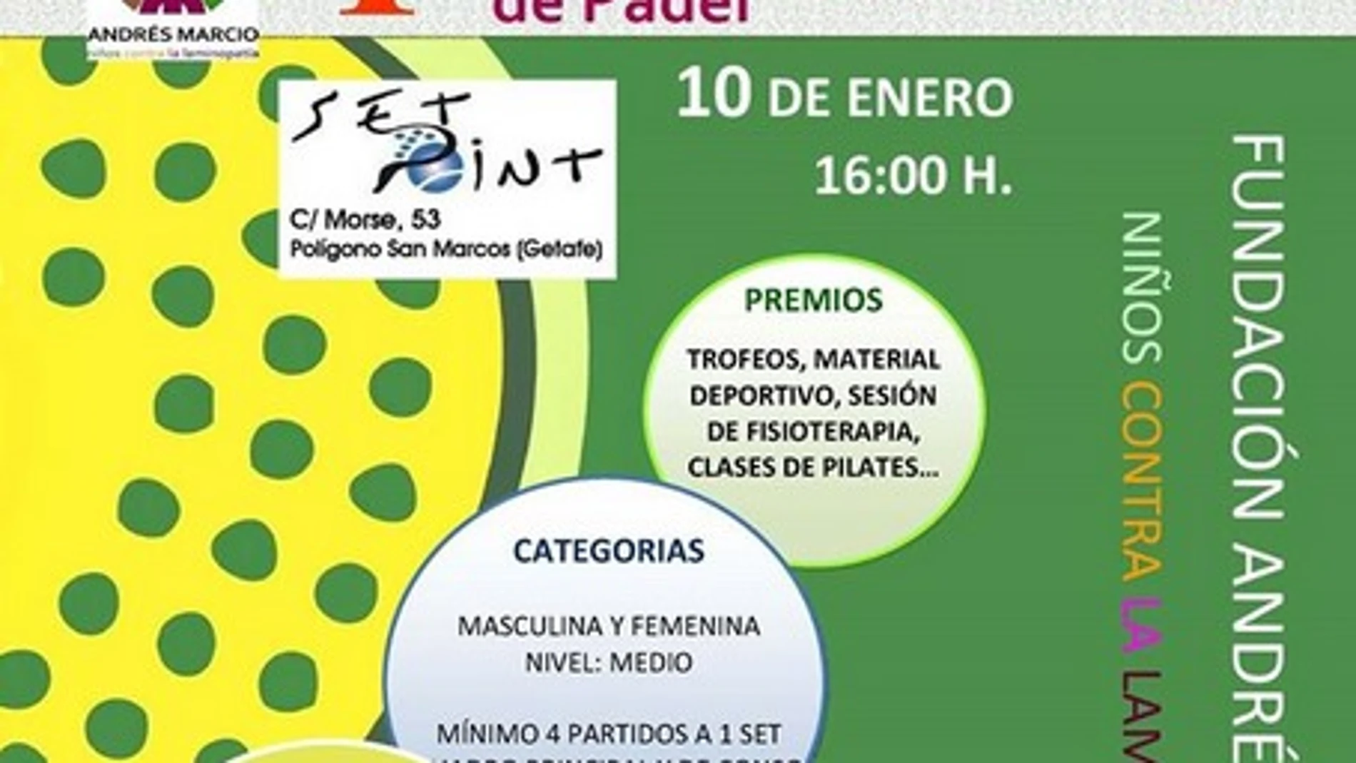 Cartel del torneo benéfico.