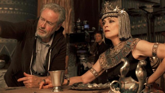 Ridley Scott, durante el rodaje de la películas.