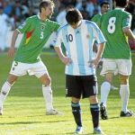 Messi, cabizbajo después de uno de los tantos bolivianos