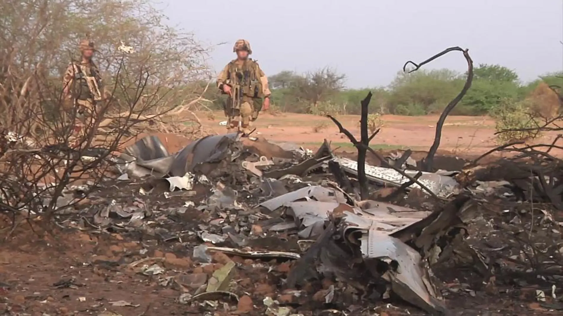 Imagen de los restos del avión.
