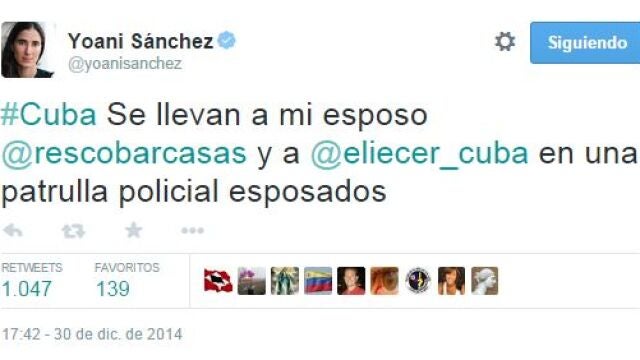 Detenidos en Cuba varios disidentes, entre ellos el marido de la bloguera Yoani Sánchez