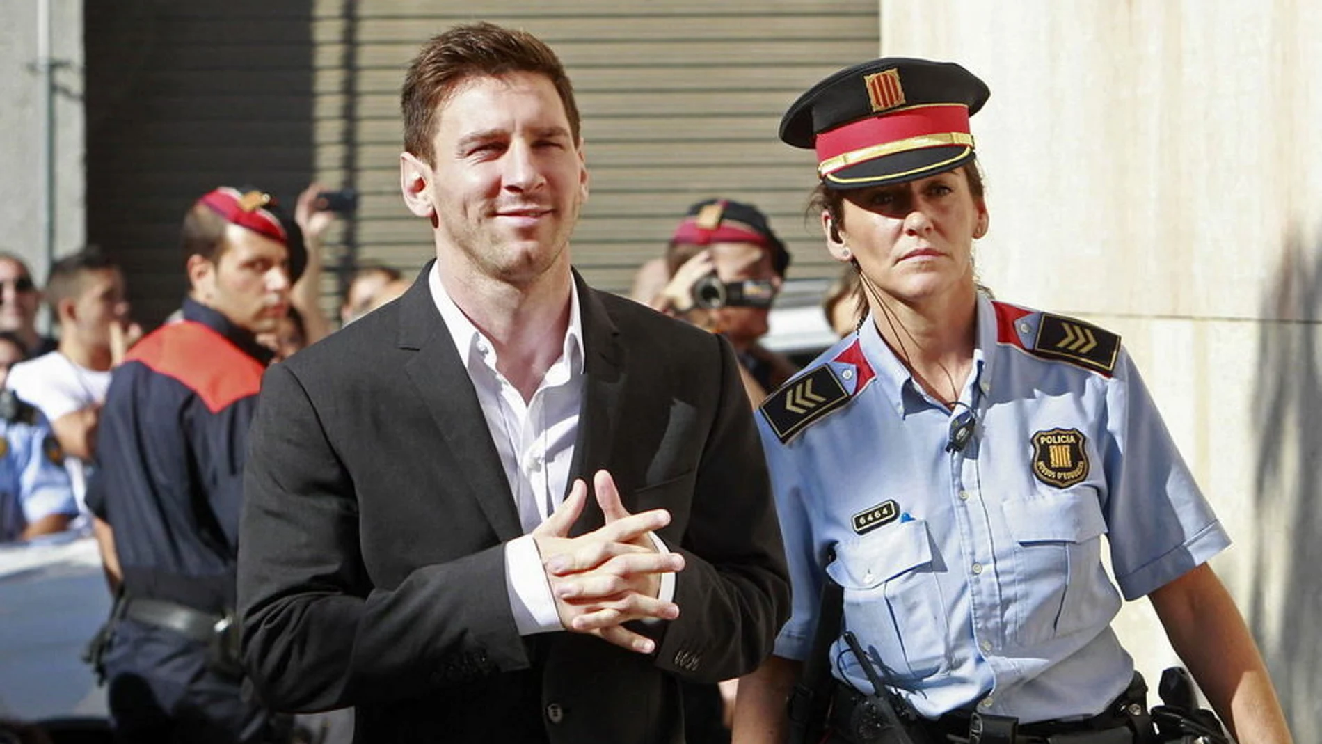 Messi, llegando a los Juzgados de Gavá en septiembre de 2013