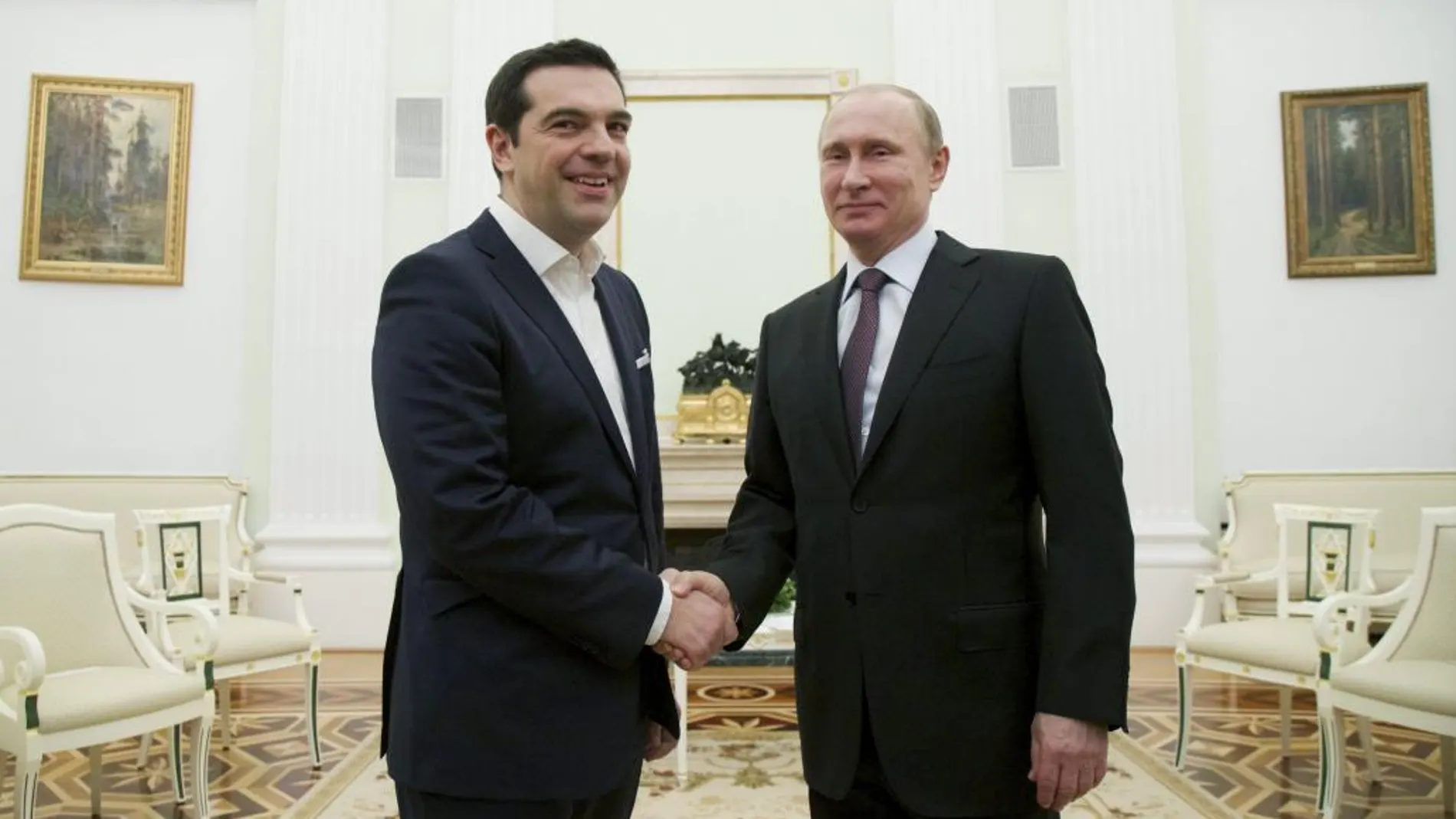 El primer ministro griego, Alexis Tsipras, y el presidente ruso, Vladímir Putin.