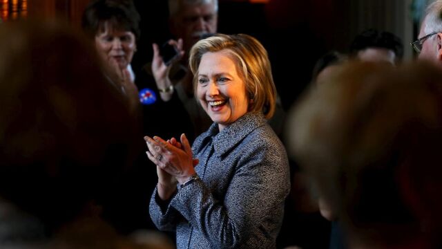 Hillary Clinton, ayer, en Mason City, Iowa
